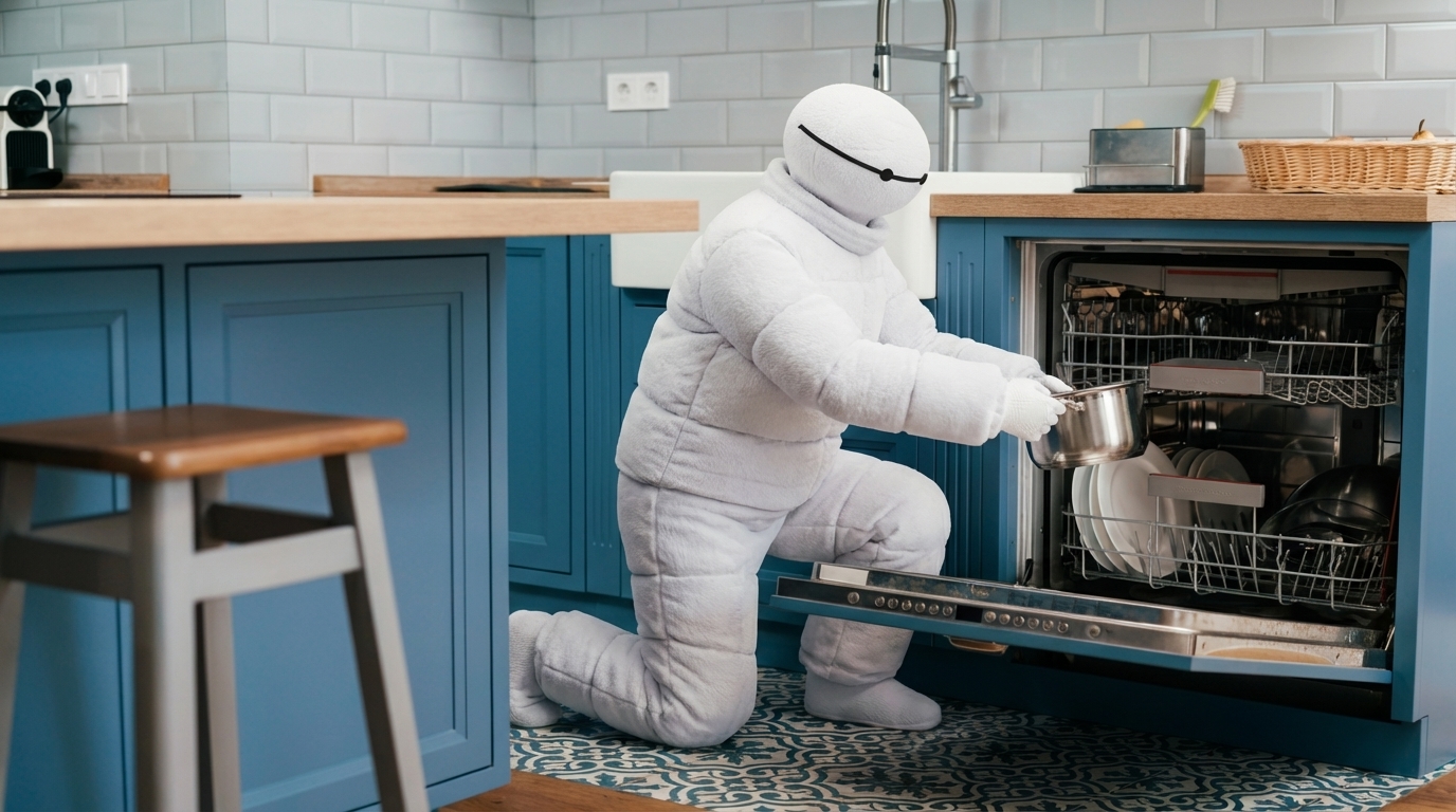 Cotton loading the dishwasher